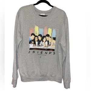 FRIENDS Sweatshirt Womens XXL Graphic Light Gray Crew Neck Long Sleeves